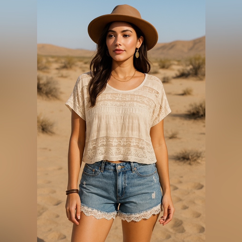 Abercrombie Cropped Boho Shirt